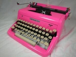 Royal Quiet De Luxe Typewriter in Hot Pink