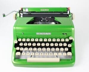 Royal Quiet De Luxe Typewriter in Lime Green