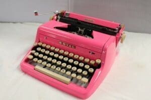Royal Quiet De Luxe Typewriter in Hot Pink With Sparkles