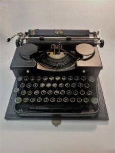 Royal Typewriter in Flat Black and Gold from the 1930's