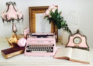 Vintage Royal Typewriter in Pink