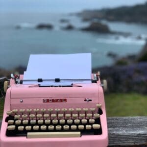 Royal Quiet De Luxe Typewriter in Pink